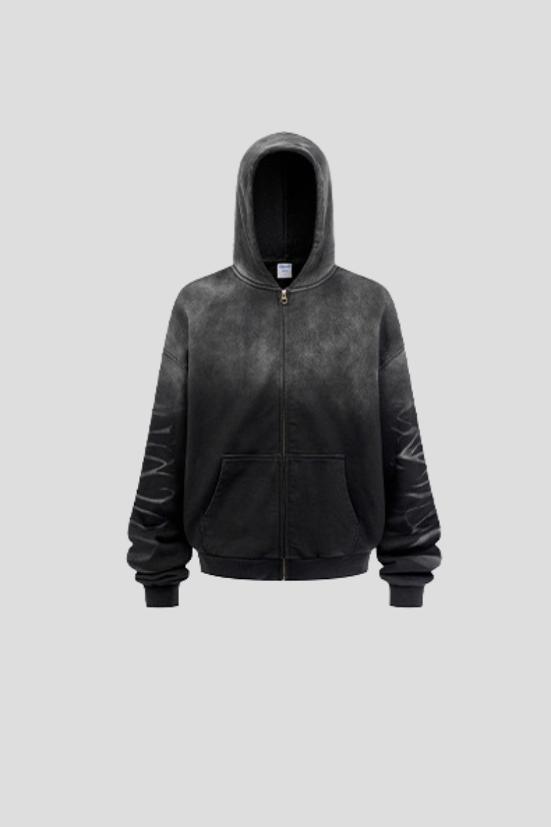 Women's Cotton Streetwear Gradient Hooded Jacket