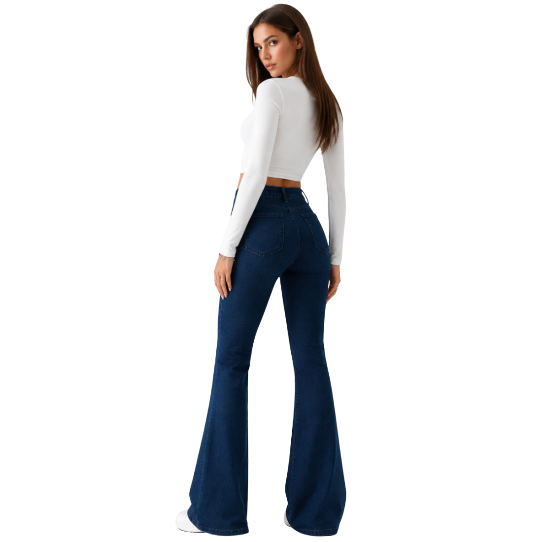 Women's High Waist Stretch Slim Flare Jeans
