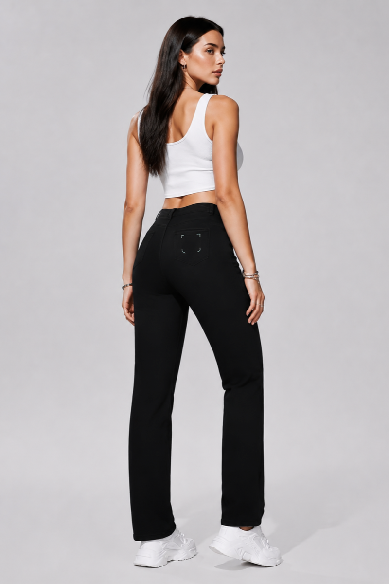 Women's High Waisted Stretch Straight Leg Jeans