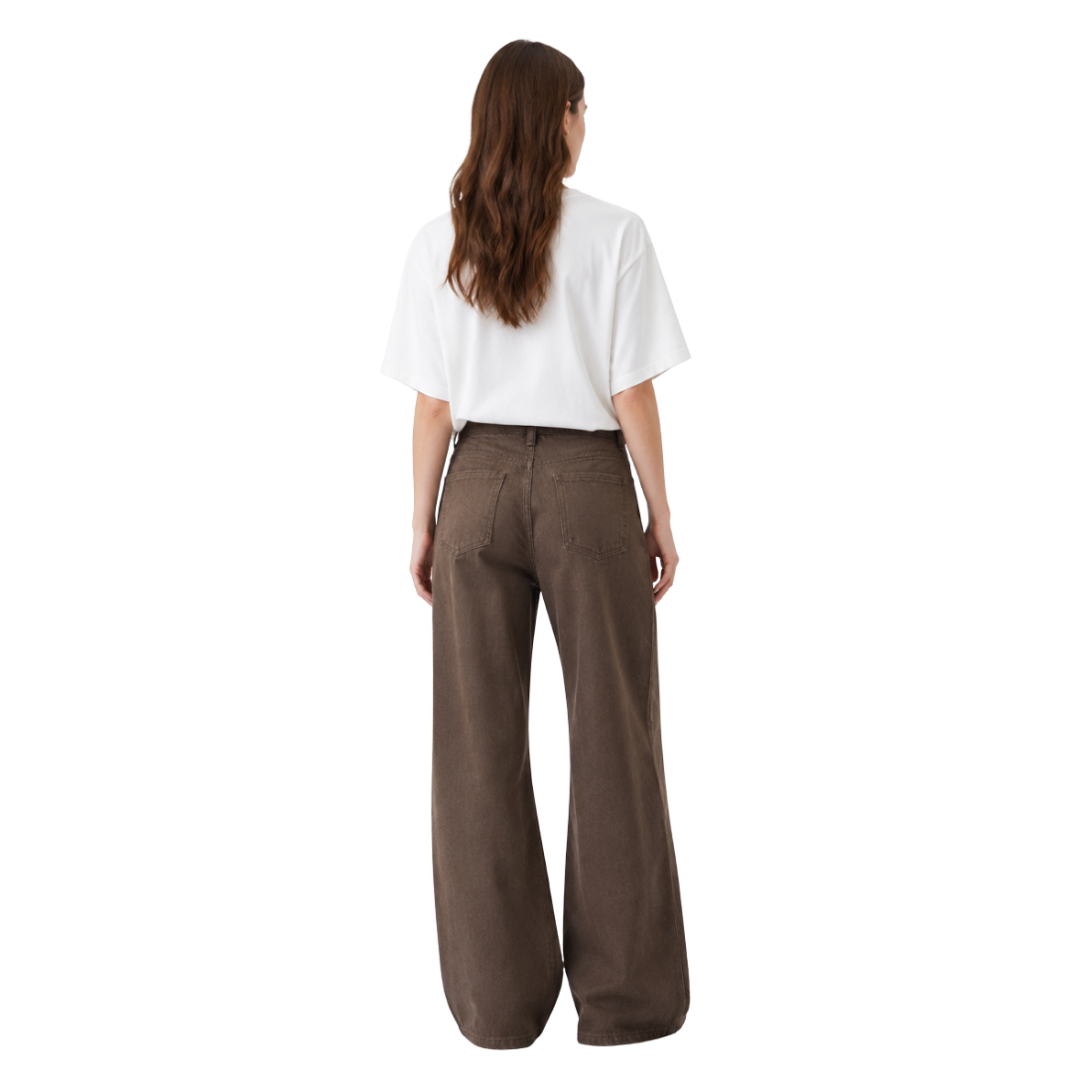 Women's High Waist Non-Stretch Wide Leg Jeans