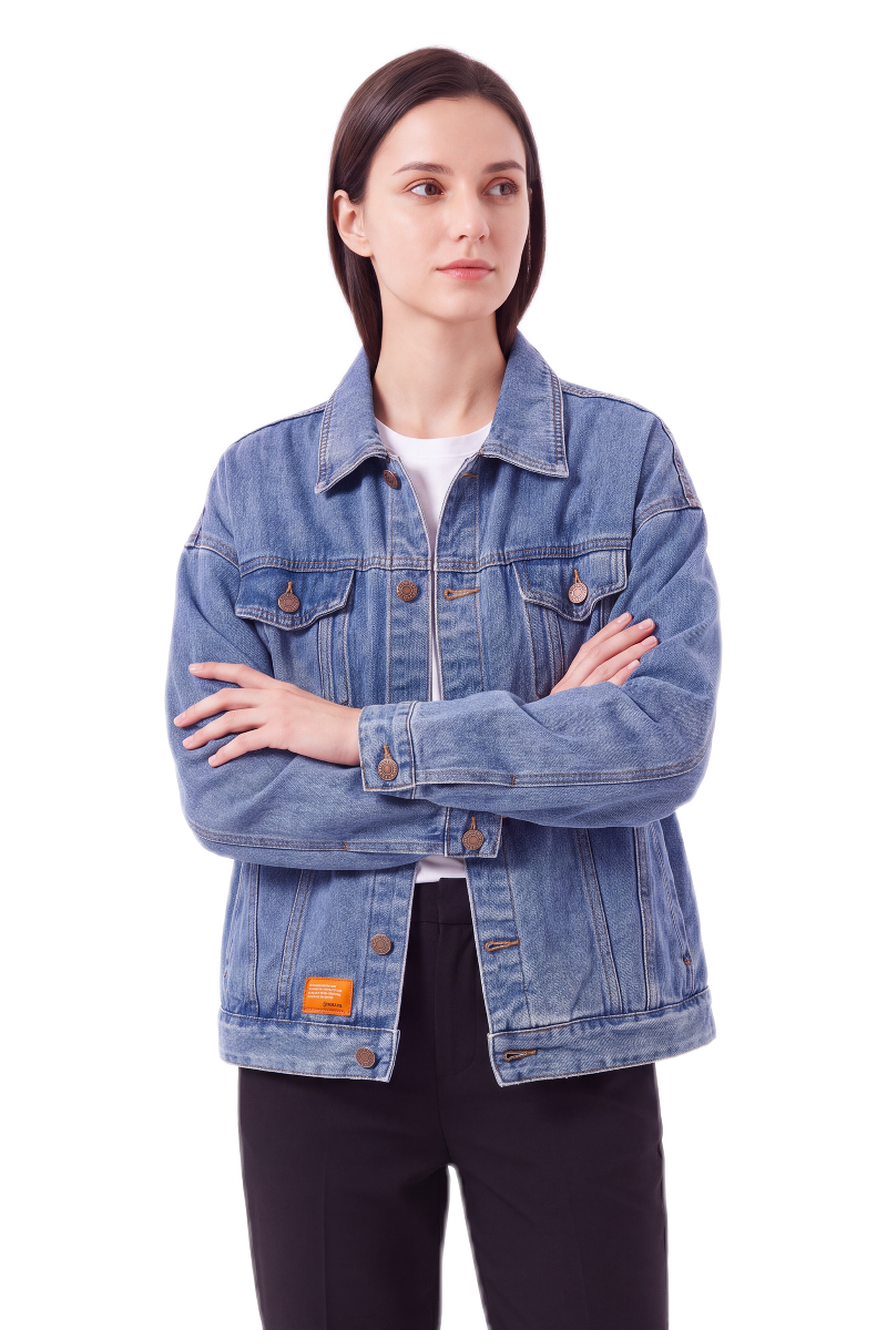 Women's Letter Embroidery Relaxed Denim Jacket