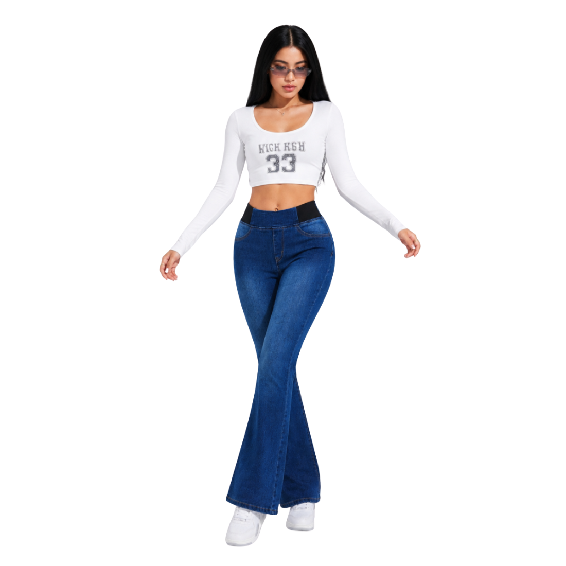 Women's High Waist Stretch Flare Jeans