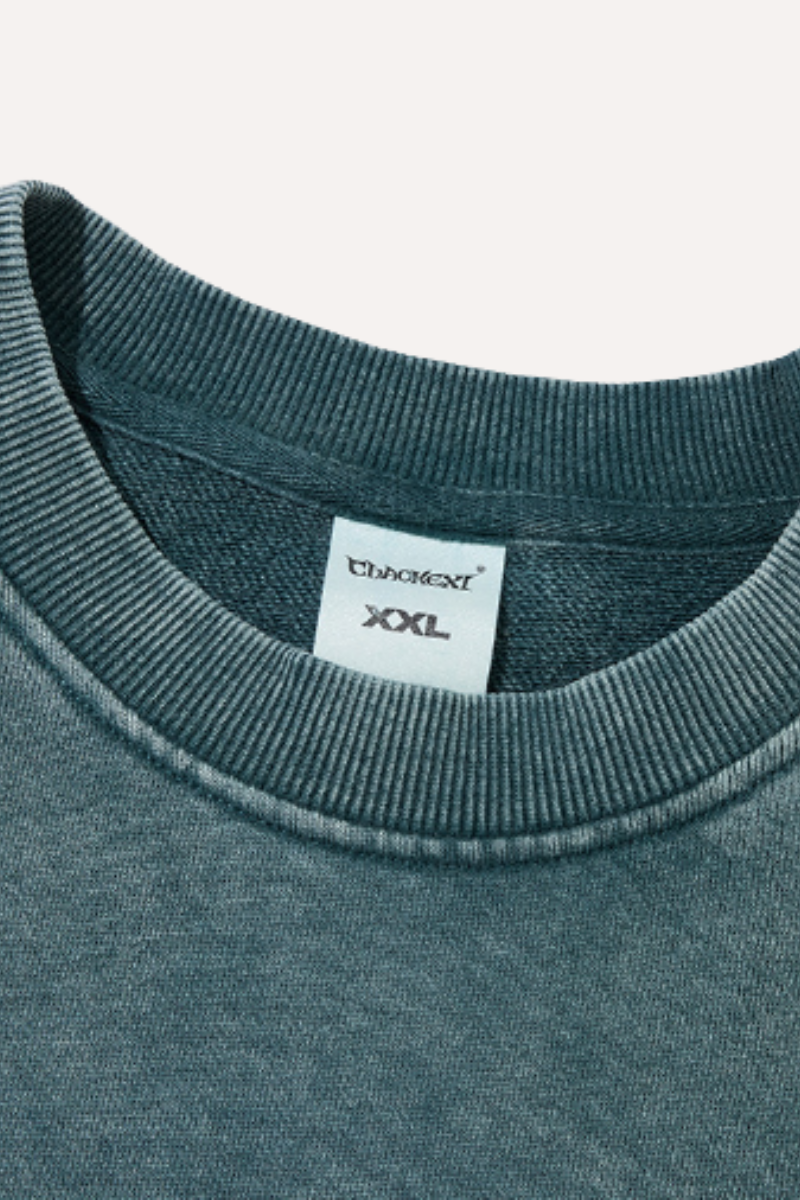 Unisex Winter 420g Retro Snow Washed Loose Sweatshirt