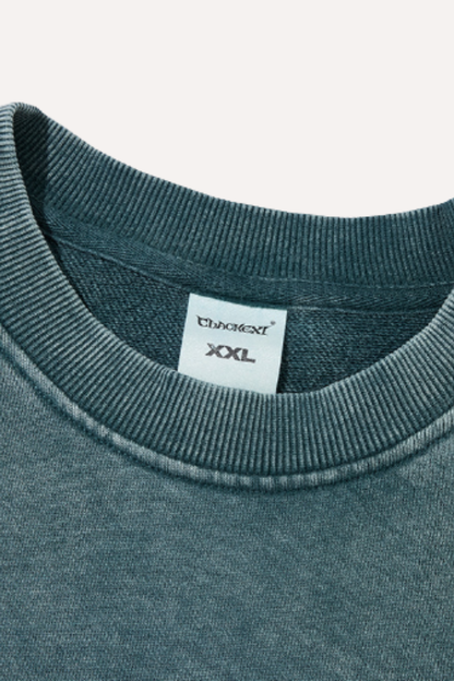 Unisex Winter 420g Retro Snow Washed Loose Sweatshirt