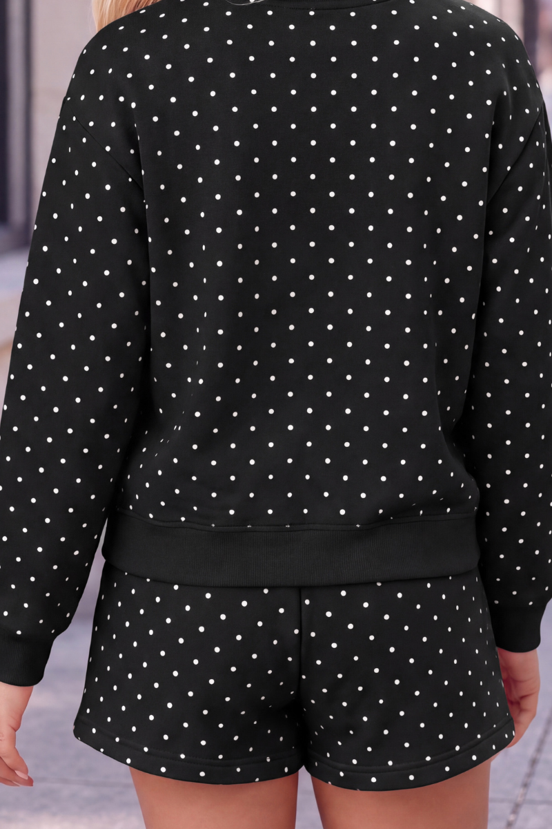 Women Summer Polka Dot Soft Drawstring Pocket Casual Shorts