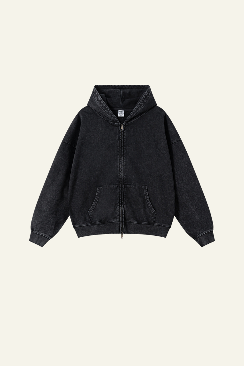 Men's Heavyweight Vintage Washed Cotton Hooded Jacket