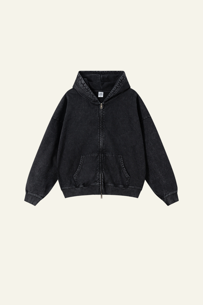 Men's Heavyweight Vintage Washed Cotton Hooded Jacket