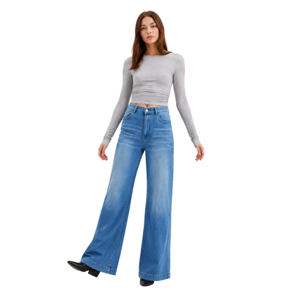 Women's High Waist Wide Leg Flare Jeans