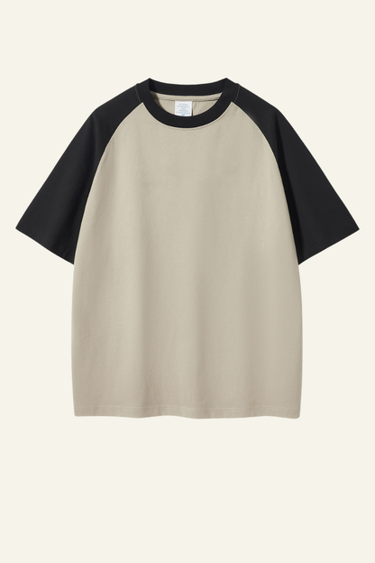 Women's Cotton Color-Blocked Relaxed T-shirt.