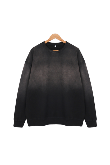 Men Fall Washed Vintage Gradient Crew Neck Sweatshirt