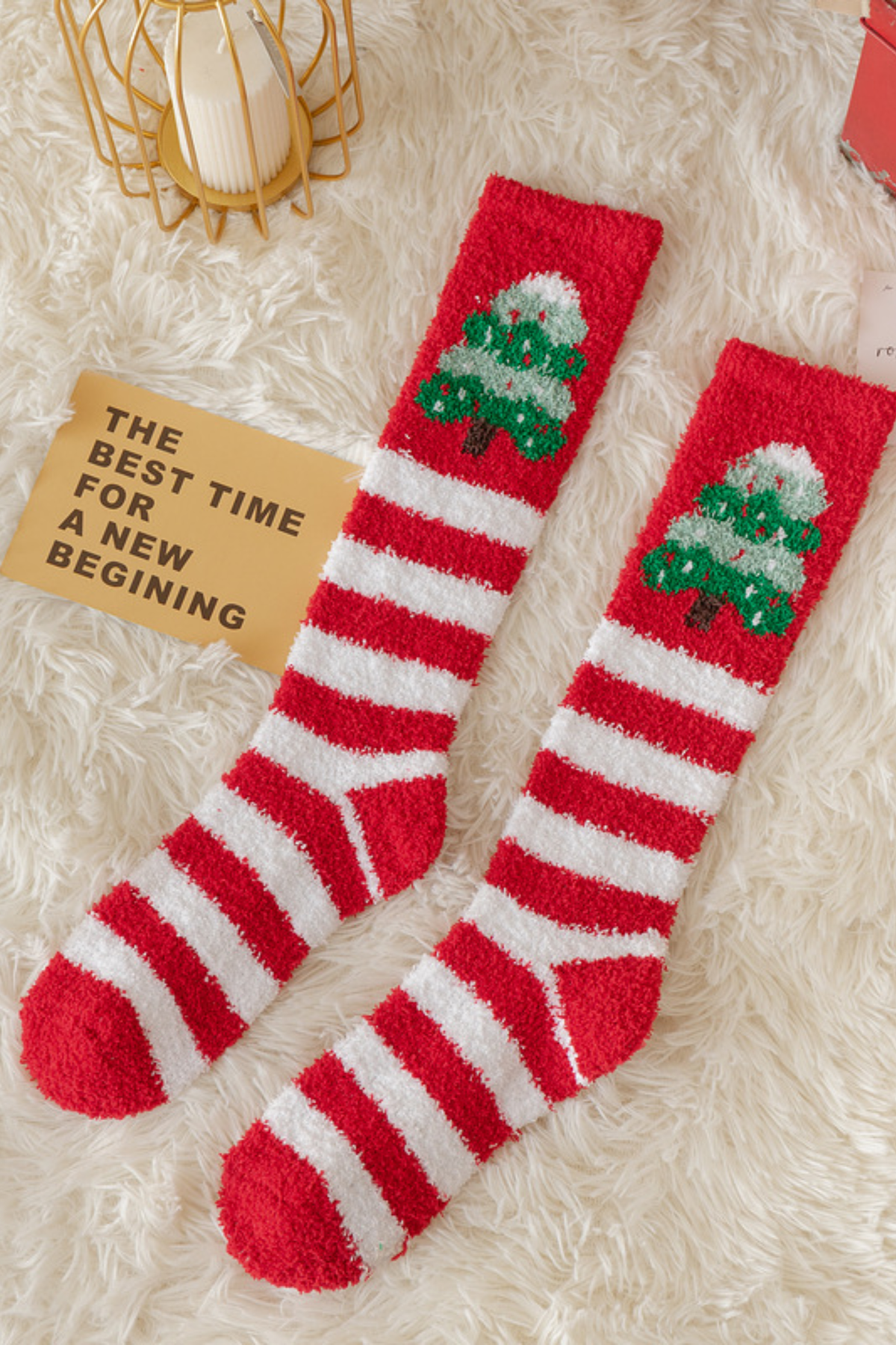 Women's Christmas Red Cute Cartoon Gift Long Socks