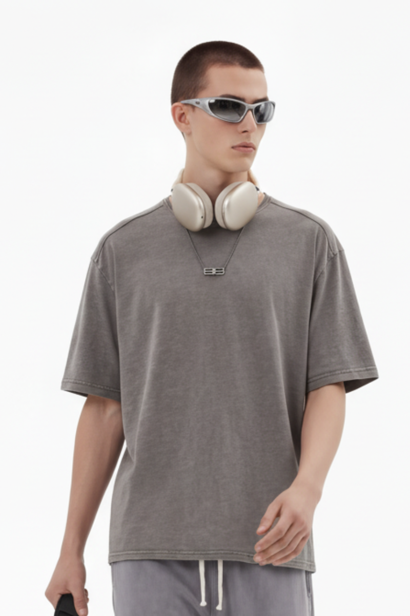 Men's Cotton Vintage Washed Distressed T-shirt