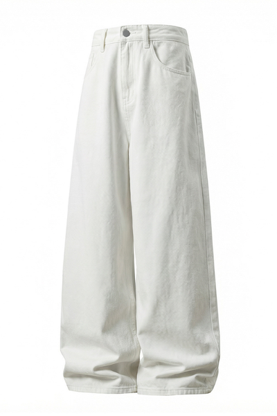 Men's Spring Retro Back Pocket Contrast Stitch Loose Jeans