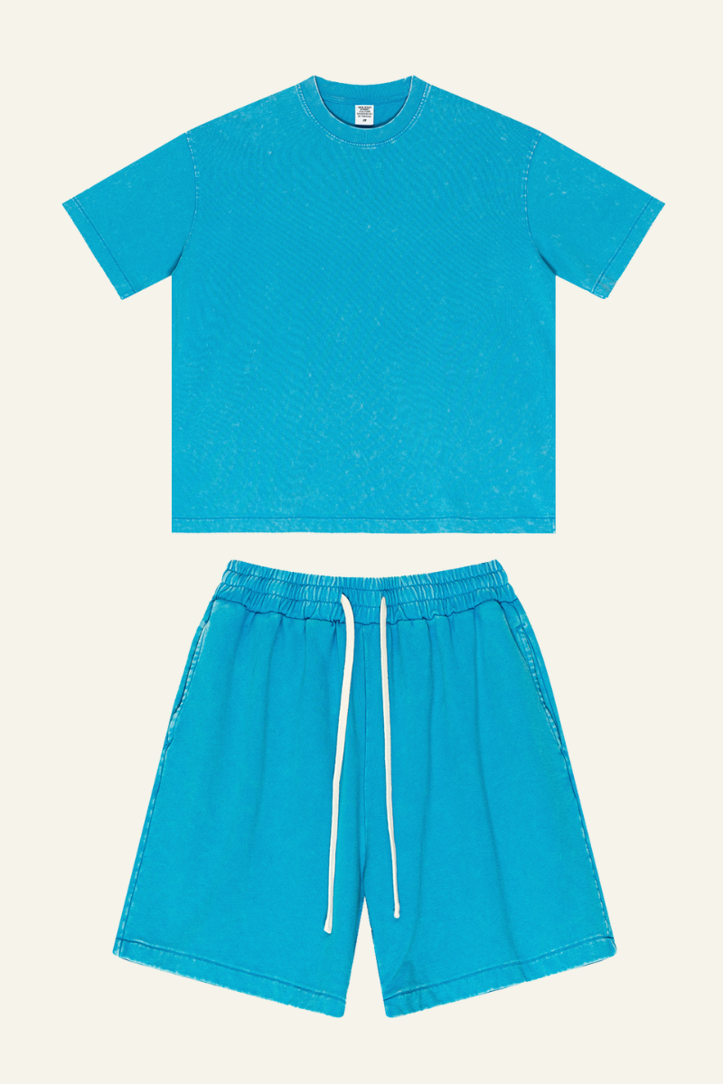 Men's Cotton Dopamine Set: T-shirt And Athletic Wear Short
