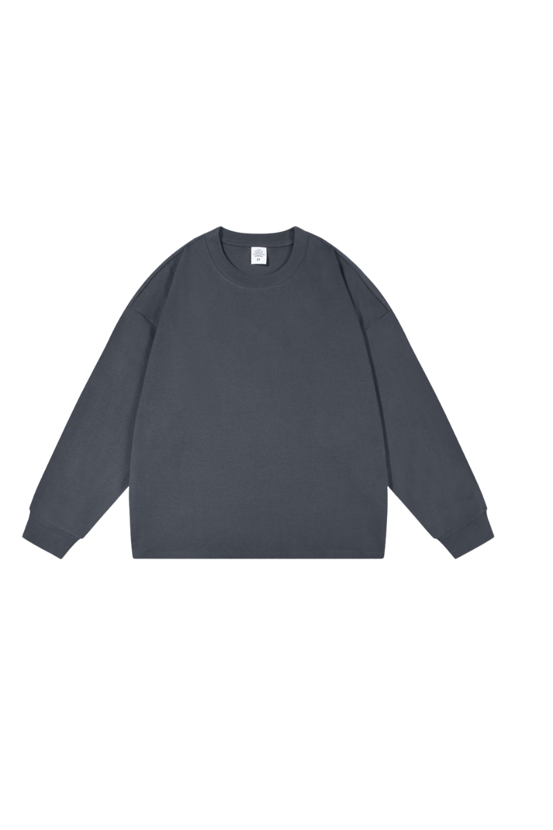 Unisex 305g Heavy Cotton Loose Crewneck Long Sleeve Tee