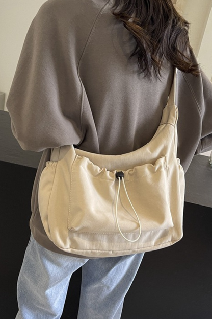 Women All Season Drawstring Multi Pocket Hobo Shoulder Bag