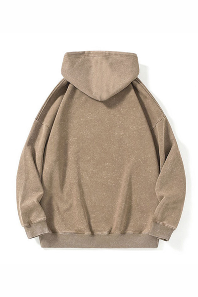 Men's  Fall Winter Washed Oversized Drop-Shoulder Hoodie