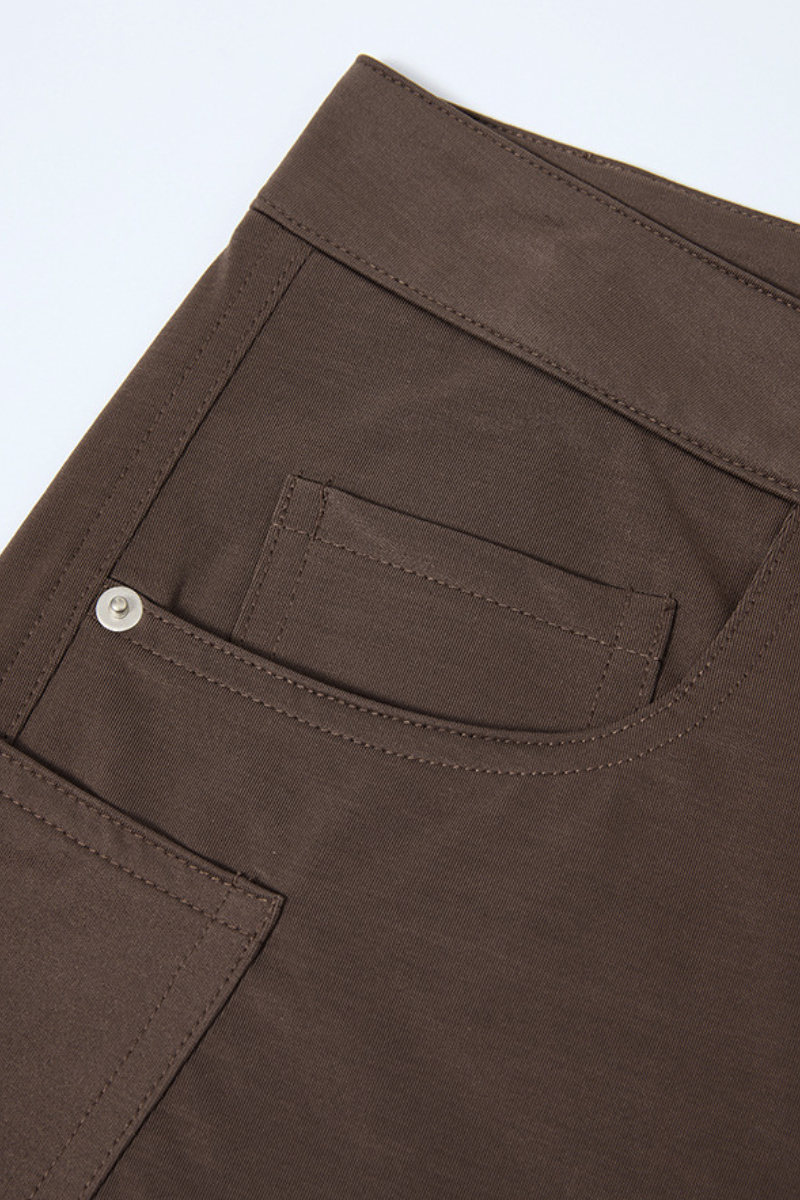 Unisex 240g Woven Multi-Pocket Wide Curved Cargo Pants