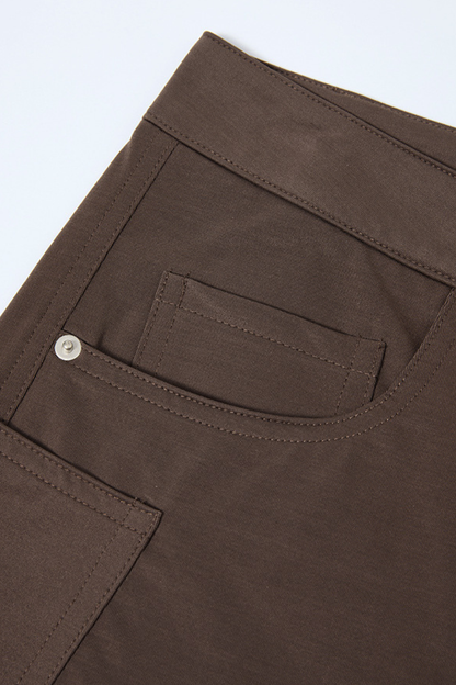 Unisex 240g Woven Multi-Pocket Wide Curved Cargo Pants