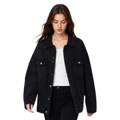 Women's Oversized Drop Shoulder Denim Jacket