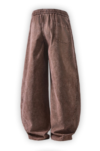Men All Season Vintage Washed Wide Leg Scimitar Pants