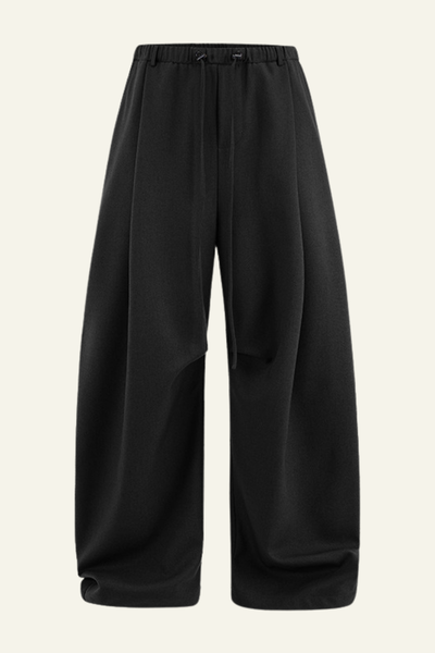 Men's Streetwear Linen Pleadted Wide-leg Pants