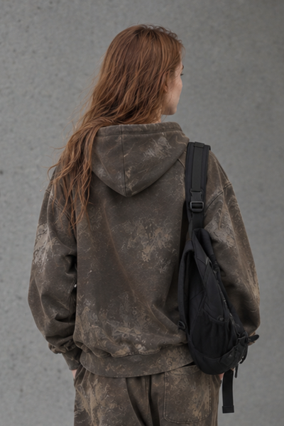 Women Fall Clothing Paint Distressed Oversized Hoodie