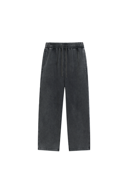 Unisex Fall Snow-Wash Straight-Leg Cotton Sweatpants