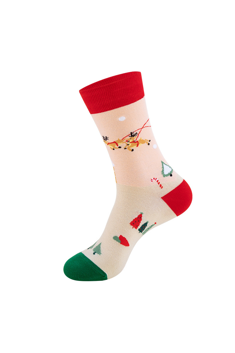Unisex Fall Winter Festive Cartoon Christmas Crew Socks