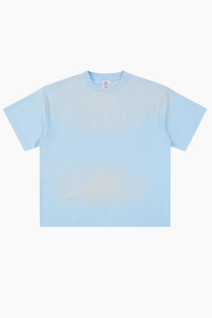 Men's Summer Cotton Washed Spray Fade Oversized Tee