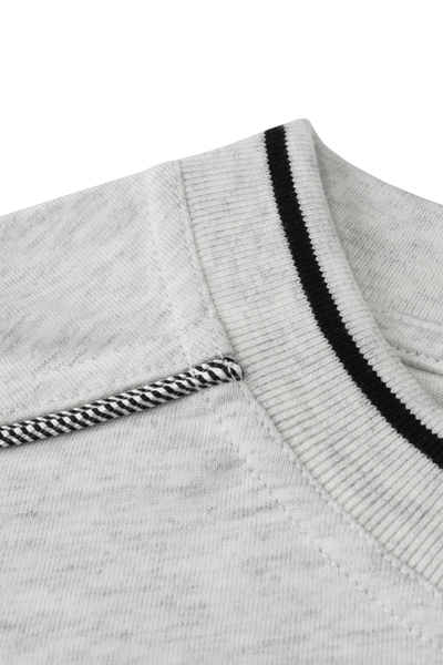 Womens Colorblock Topstitch Ribbed Cotton Drop Shoulder Tee