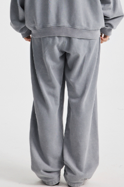Men's Cotton  Streetwear Washed Distressed Wide Leg Pants