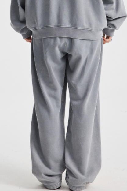 Men's Cotton  Streetwear Washed Distressed Wide Leg Pants