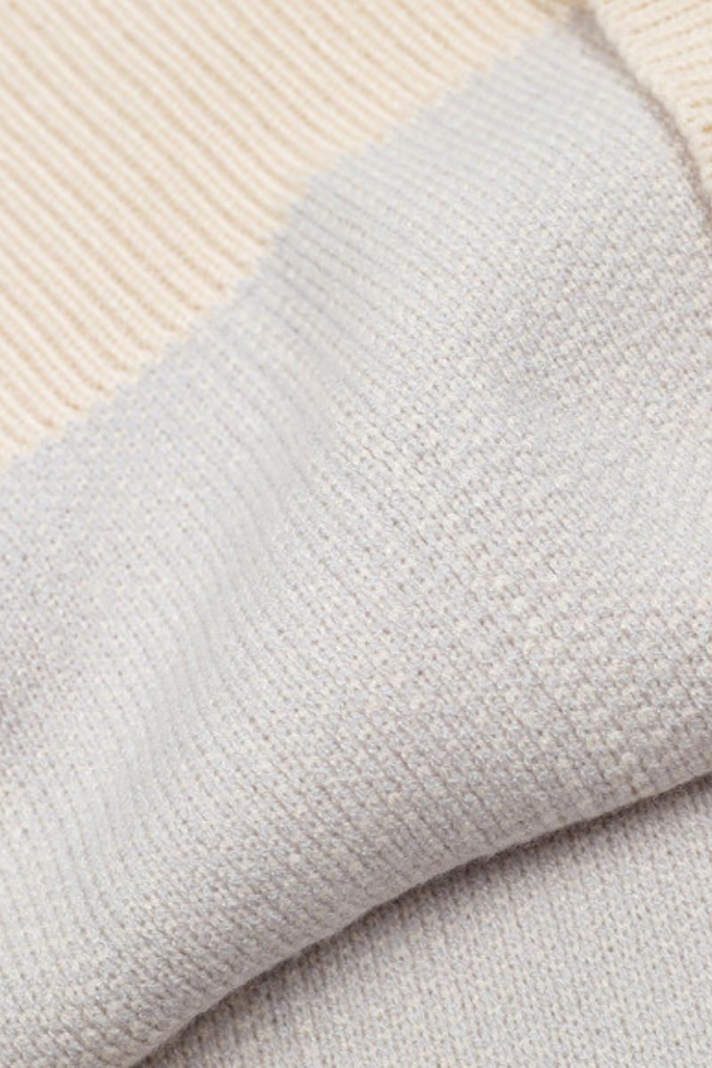 Men's Fall Vertical-Stripe Colorblock Polo Knit Sweater