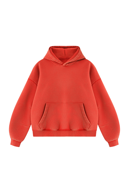Unisex Fall Clothing Vintage Faded Curved Sleeve Hoodie