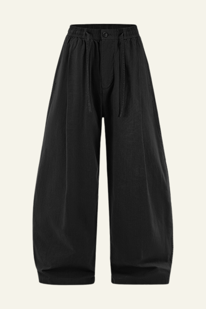 Men's Cotton Vintage Drawstring Wide Leg Pants