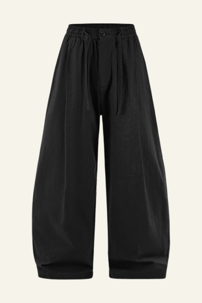 Men's Cotton Vintage Drawstring Wide Leg Pants