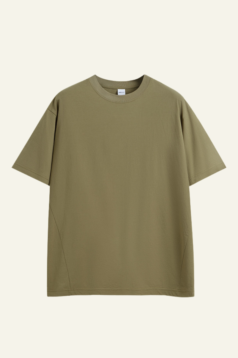 Men's Streetwear Loose-Fitting Drop Shoulders Solid T-shirt