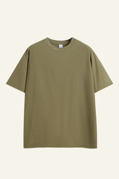 Men's Streetwear Loose-Fitting Drop Shoulders Solid T-shirt