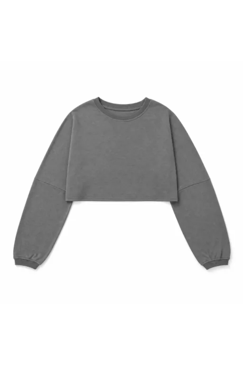 Women Spring Lightweight Cropped Drop Shoulder Workout Top