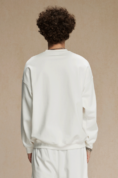 Men's Streetwear Relaxed Drop-Shoulder Solid Pullover
