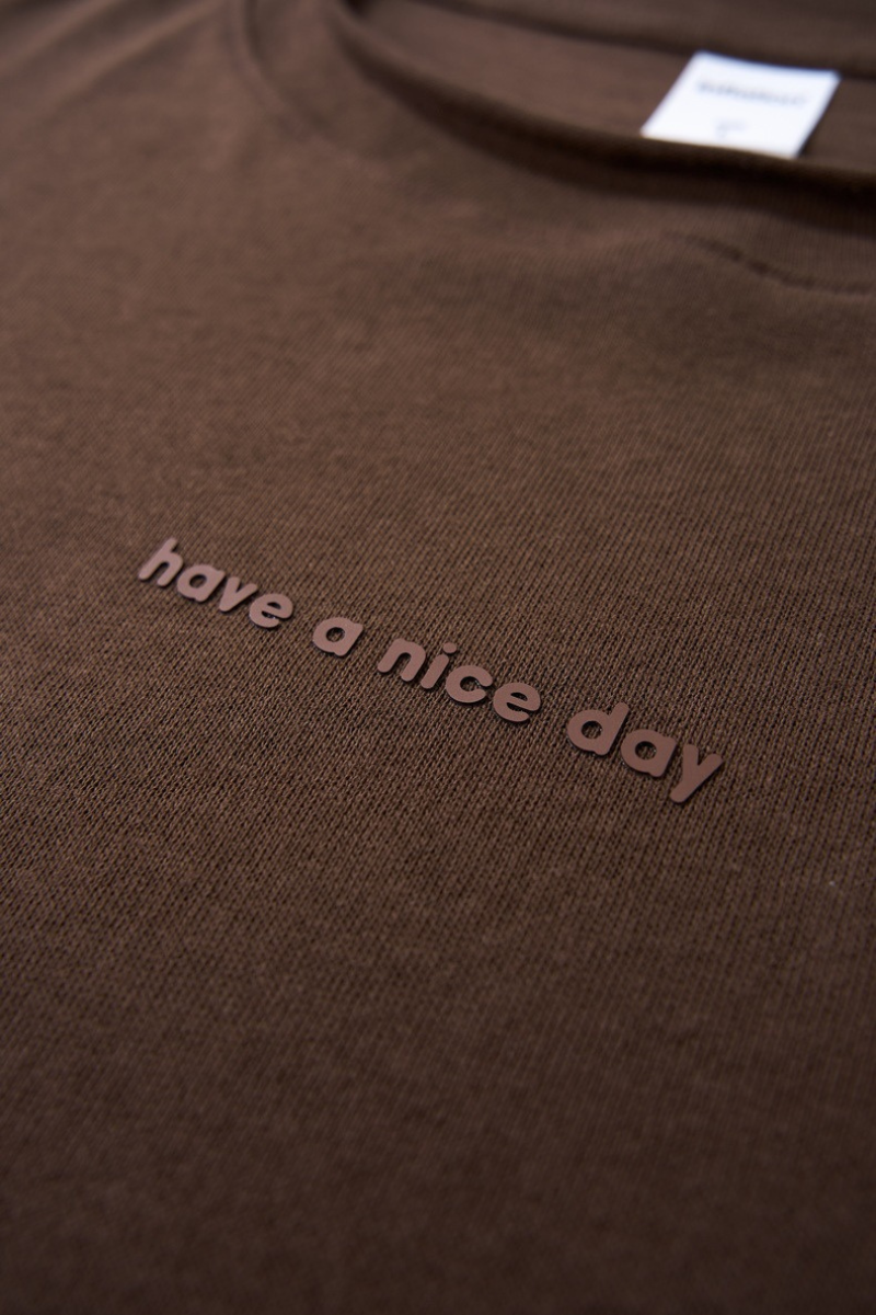 Men's Cotton-Linen Drop-Shoulder Tee w/FwdSideSeam & Sld Ltr