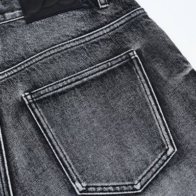 Men's Summer Gradient Cat Whisker Wide-Leg Denim Shorts