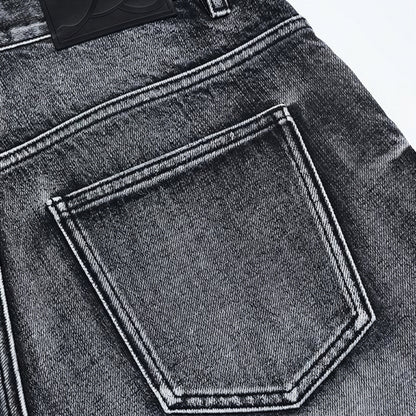 Men's Summer Gradient Cat Whisker Wide-Leg Denim Shorts
