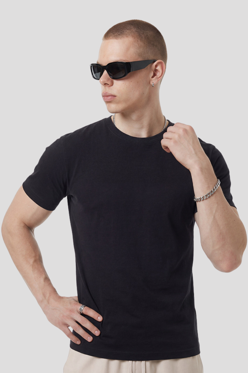 Men's Summer 210g Ribbed Set-in Cooling Quick Dry Slim Tee