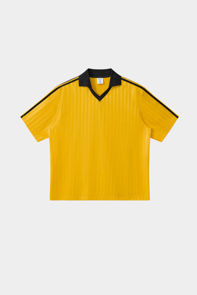Men's Polyester Loose Fit V-Neck Patch Stripe Tee