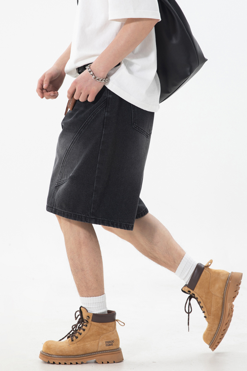 Men's SpringSummer Panel Washed 5" Jean Shorts - Retro Loose