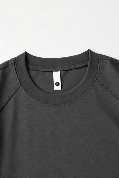 Men's Summer Raglan Mesh-Panel Oversized Athletic T-Shirt