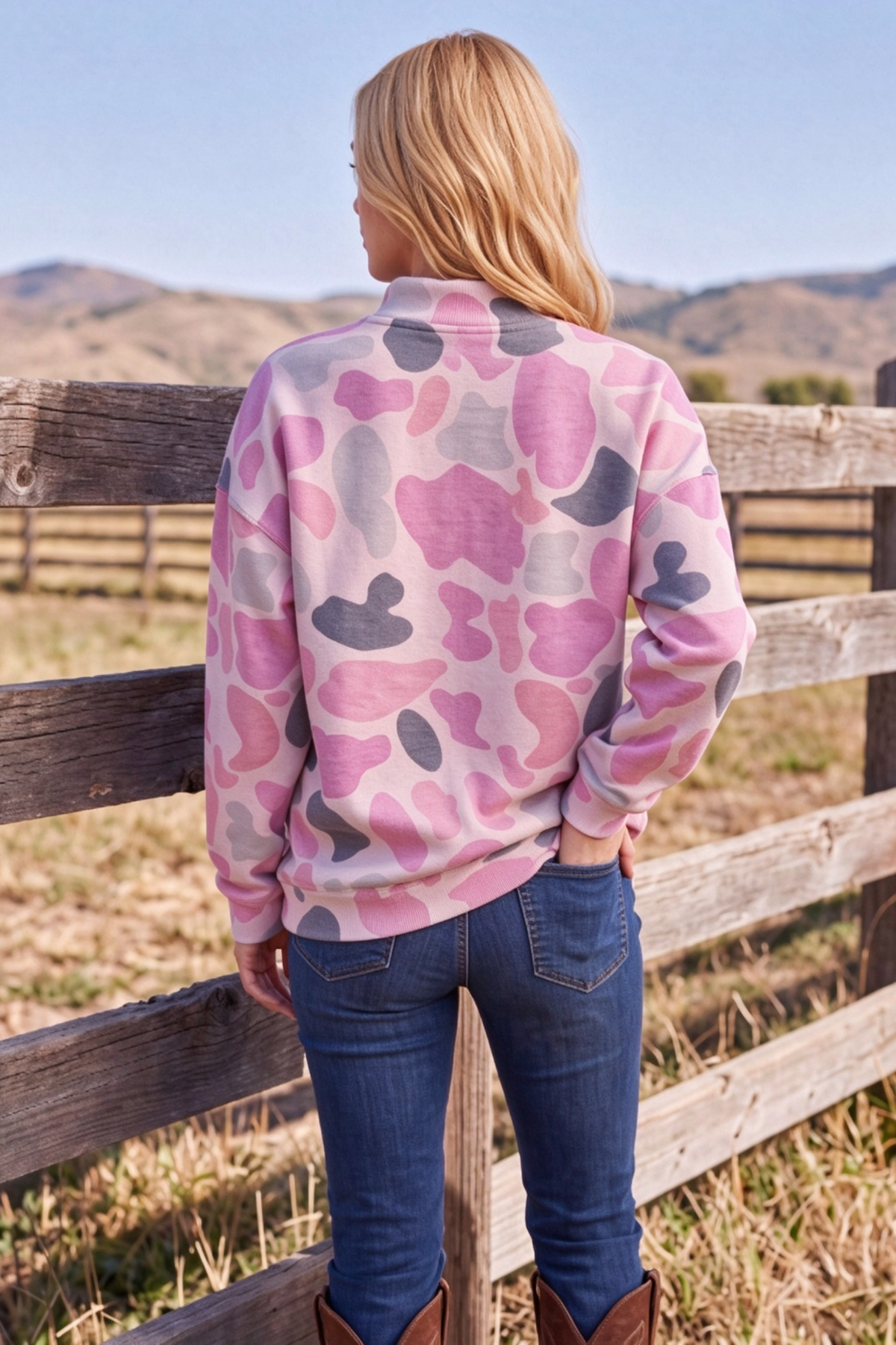 Women's Fall Multi Print Crew Neck Long Sleeve Sweatshirt