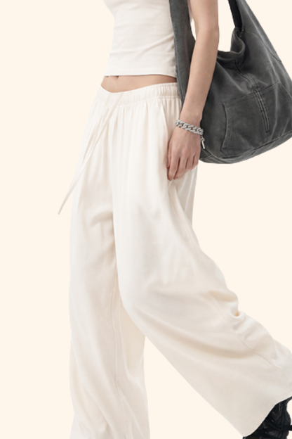 Women's Spring Summer 200g High Stretch Wide Leg Pants